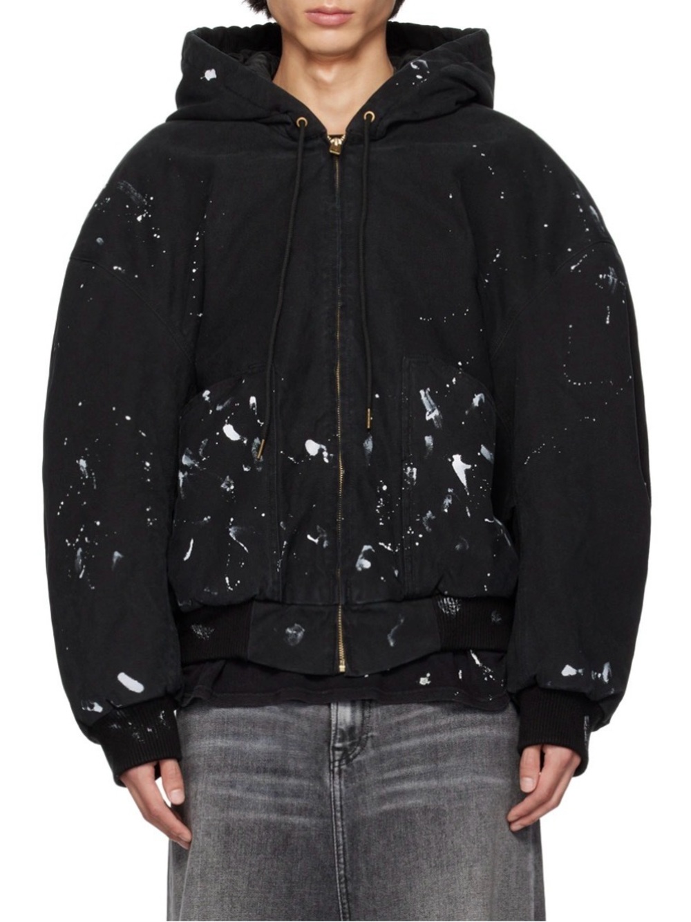 R13 Black Hooded Oversized Jacket with Padded Lining Size S Unisex - Picture 16 of 16